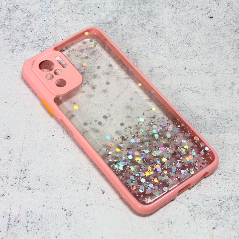 Zastitna maska (futrola) okvir Glitter - Xiaomi Redmi Note 10/Redmi Note 10S roze.