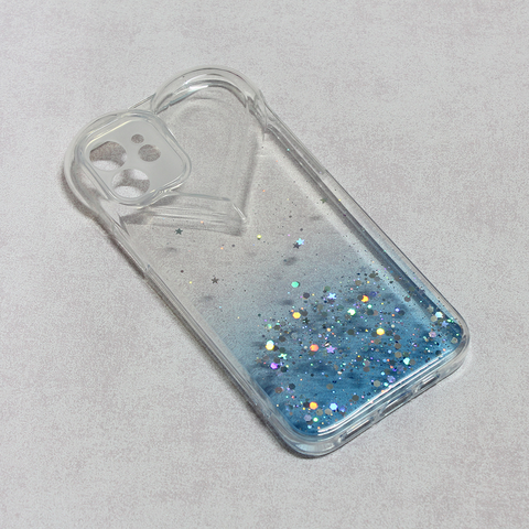 Zastitna maska (futrola) Heart Glitter - iPhone 12 6.1 plava.