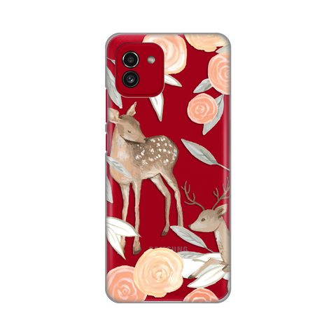 Zastitna ultra tanka (skin) maska / futrola PRINT - Samsung A035 Galaxy A03 Flower Deer.