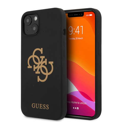 Zastitna maska (futrola) Guess Hc Silicone - iPhone 13 crna (GUHCP13MLS4GGBK).