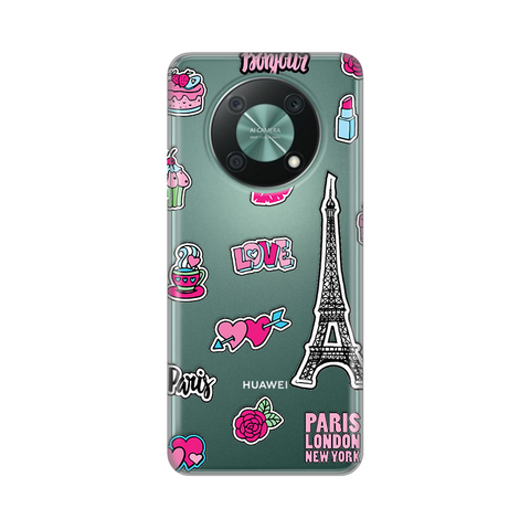 Zastitna ultra tanka (skin) maska / futrola PRINT - Huawei Nova Y90 Love Paris.