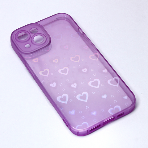 Zastitna maska (futrola) Heart Color IMD - iPhone 14 ljubicasta.