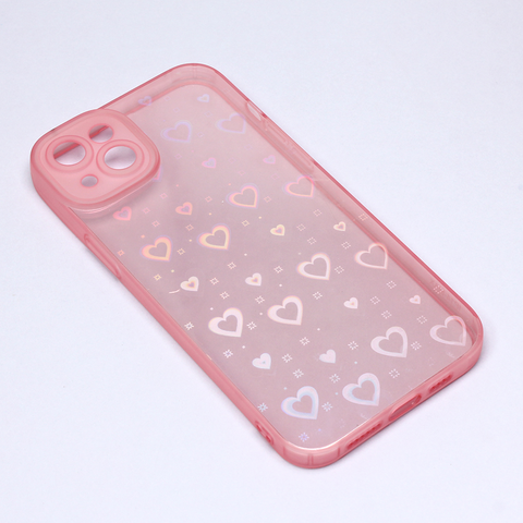 Zastitna maska (futrola) Heart Color IMD - iPhone 14 Plus roze.