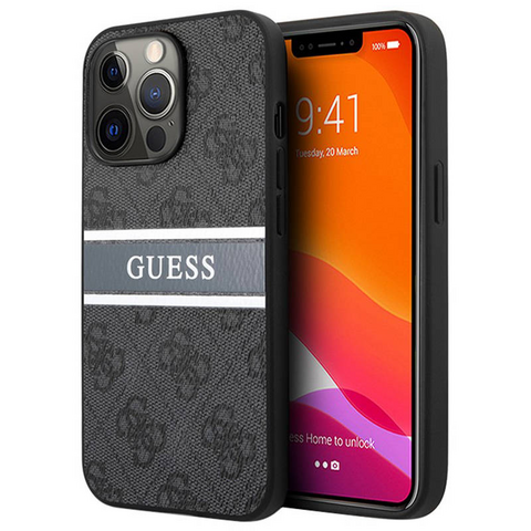 Zastitna maska (futrola) Guess Stripe - iPhone 13 Pro siva (GUHCP13L4GDGR).