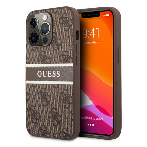 Zastitna maska (futrola) Guess Stripe - iPhone 13 Pro braon (GUHCP13L4GDBR).