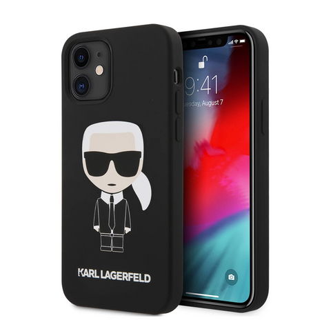 Zastitna maska (futrola) Karl Lagerfeld Hc Silicone Full Body Ikonic - iPhone 12 mini 5.4 crna (KLHCP12SSLFKBK).