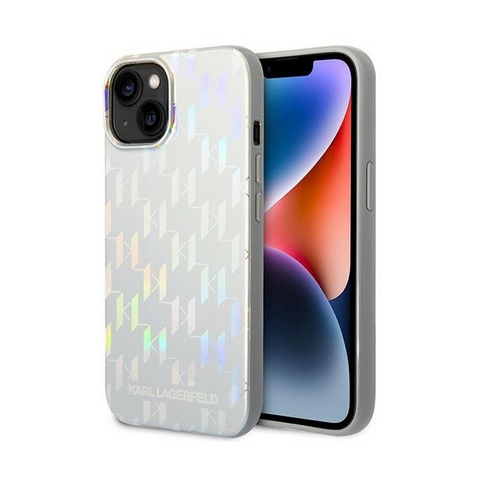 Zastitna maska (futrola) Karl Lagerfeld Hc Monogram Iridescent - iPhone 14 srebrna (KLHCP14SLGMMSV3).