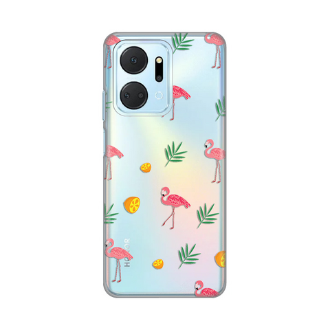 Zastitna ultra tanka (skin) maska / futrola PRINT - Huawei Honor X7a Flamingo.