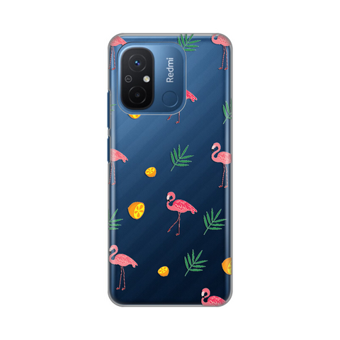 Zastitna ultra tanka (skin) maska / futrola PRINT - Xiaomi Redmi 12C Flamingo.