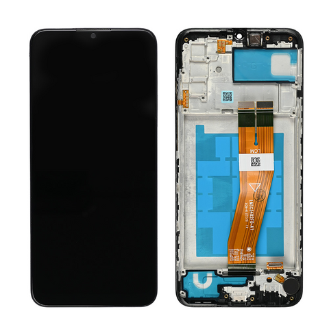 LCD displej (ekran) - Samsung A025/Galaxy A02s (161mm) + touchscreen + okvir crni FULL ORG-SP.
