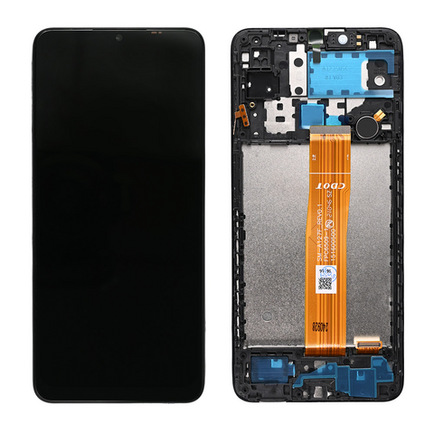 LCD displej (ekran) - Samsung A125 Galaxy A12 Nacho + touchscreen + okvir crni FULL ORG-SP.
