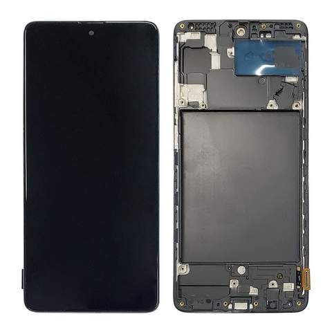 LCD displej (ekran) - Samsung A715/Galaxy A71 + touchscreen + okvir crni (Smaller Display Size) OLED.