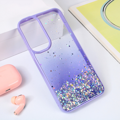 Zastitna maska (futrola) okvir Glitter - Samsung A556 Galaxy A55 5G ljubicasta.
