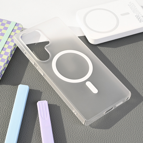 Zastitna maska (futrola) Magsafe mat PC - Samsung S938 Galaxy S25 Ultra bela.