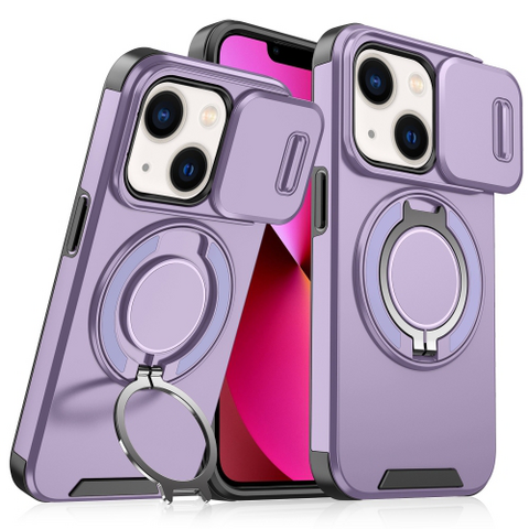 Zastitna maska (futrola) CamShield Ring stand - iPhone 14 ljubicasta.