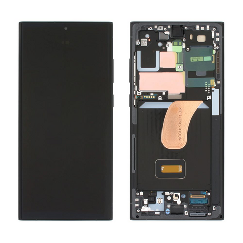 LCD displej (ekran) - Samsung S918B/Galaxy S23 Ultra + touchscreen + okvir Phantom crni Service Pack ORG/GH82-30466A.