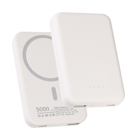 Univerzalna Back Up Baterija prenosiva baterija Magsafe PD 5000 mAh bela.