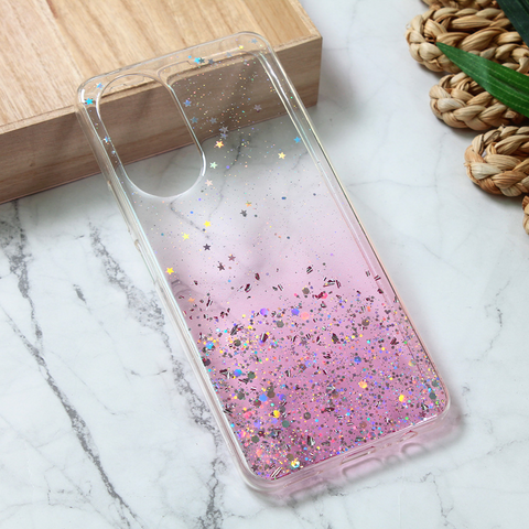 Zastitna silikonska maska (futrola) Glitter - Huawei Honor X7 roze.