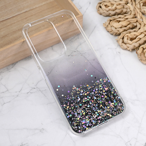 Zastitna silikonska maska (futrola) Glitter - Huawei Honor 200 Lite crna.