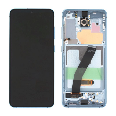 LCD displej (ekran) - Samsung G980F Galaxy S20 + touchscreen + okvir Blue (no front cam) Service Pack ORG/GH82-31432D.