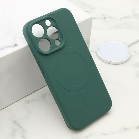 Zastitna maska (futrola) VELVET TOUCH MagSafe - iPhone 14 Pro (6.1) tamno zelena (MS).