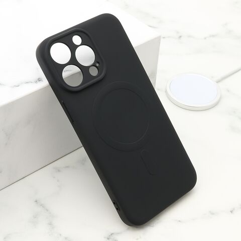 Zastitna maska (futrola) VELVET TOUCH MagSafe - iPhone 15 Pro Max (6.7) crna (MS).