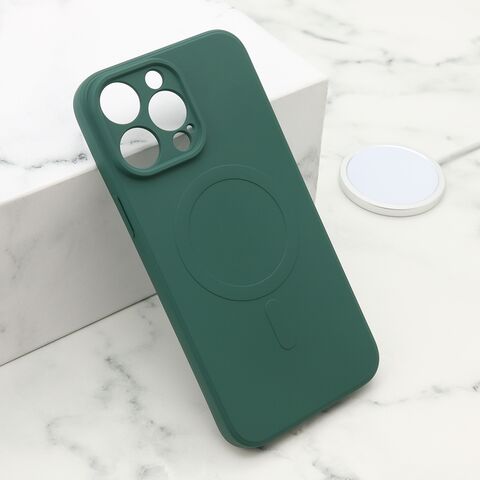 Zastitna maska (futrola) VELVET TOUCH MagSafe - iPhone 14 Pro Max (6.7) tamno zelena (MS).