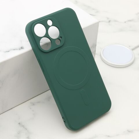 Zastitna maska (futrola) VELVET TOUCH MagSafe - iPhone 13 Pro (6.1) tamno zelena (MS).
