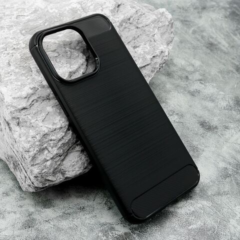 Zastitna silikonska maska (futrola) BRUSHED - iPhone 15 Pro Max (6.7) crna (MS).
