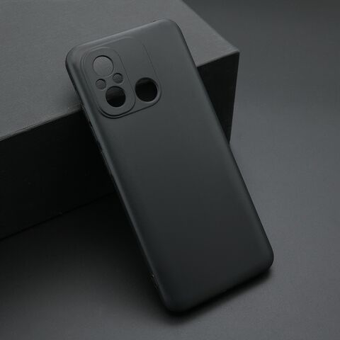 Zastitna ultra tanka (skin) maska / futrola KOLOR - Xiaomi Redmi 12C crna (MS).