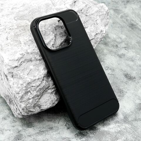 Zastitna silikonska maska (futrola) BRUSHED - iPhone 15 Pro (6.1) crna (MS).