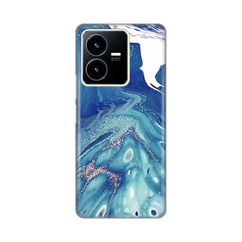 Zastitna silikonska maska (futrola) PRINT - Vivo Y22s/Y35 Blue Marble.