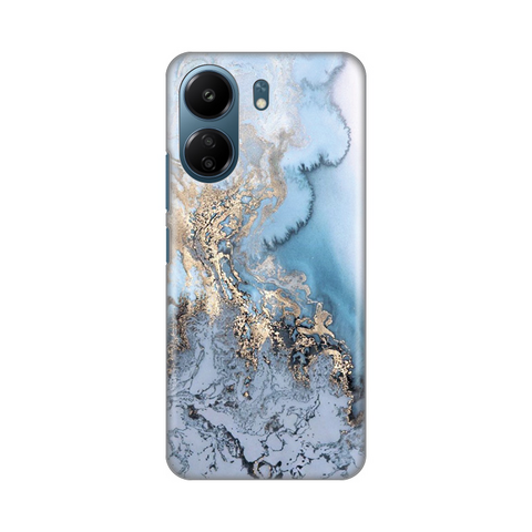 Zastitna silikonska maska (futrola) PRINT - Xiaomi Redmi 13C Blue Gold Marble.