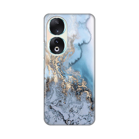 Zastitna silikonska maska (futrola) PRINT - Huawei Honor 90 Blue Gold Marble.