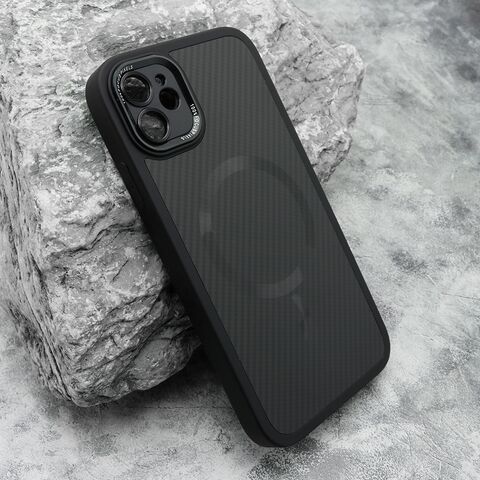 Zastitna maska (futrola) CARBON MagSafe - iPhone 11 (6.1) crna (small camera) (MS).