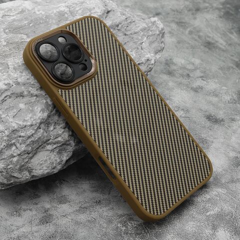 Zastitna maska (futrola) CARBON MagSafe - iPhone 16 Pro Max (6.9) zlatna (small camera) (MS).