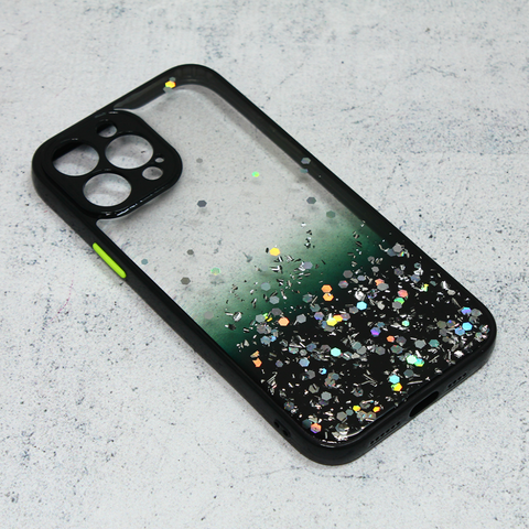 Zastitna maska (futrola) okvir Glitter - iPhone 13 Pro Max 6.7 crna.