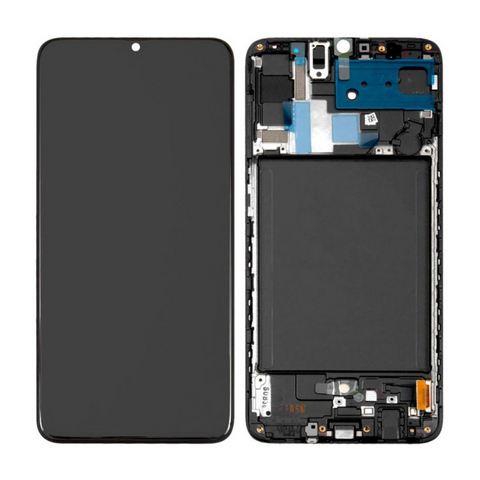 LCD displej (ekran) - Samsung A705/Galaxy A70 2019 + touchscreen + okvir crni OLED.