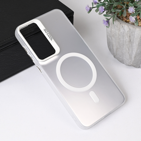 Zastitna maska (futrola) Magsafe providna - Samsung S936 Galaxy S25 Plus 5G srebrna.