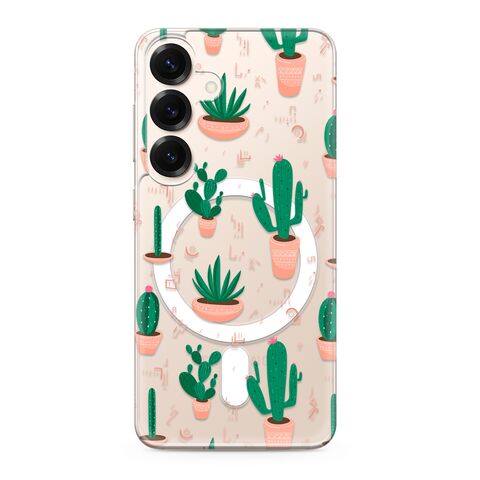 Zastitna maska (futrola) silikonska print MagSafe - Samsung S931 Galaxy S25 5G cactus (MS).