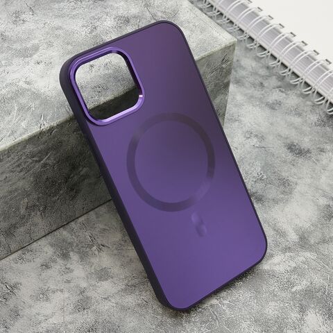 Zastitna maska (futrola) COLOR METAL MagSafe - iPhone 12/12 Pro (6.1) ljubicasta (MS).