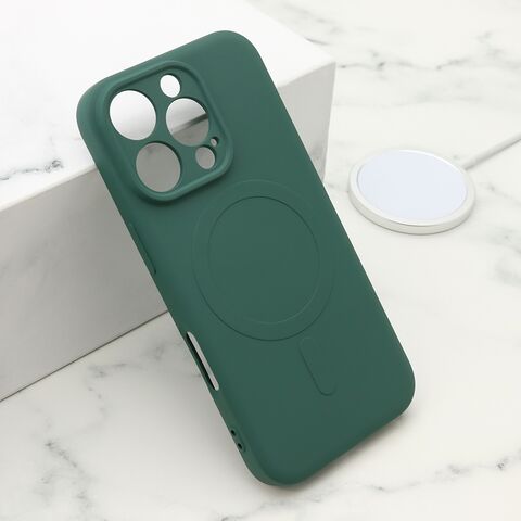 Zastitna maska (futrola) VELVET TOUCH MagSafe - iPhone 16 Pro (6.3) tamno zelena (MS).