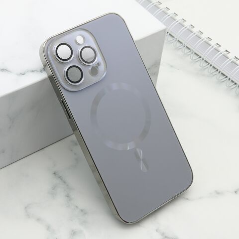 Zastitna maska (futrola) ELEGANT METAL MAGSAFE - iPhone 14 Pro Max (6.7) siva (MS).