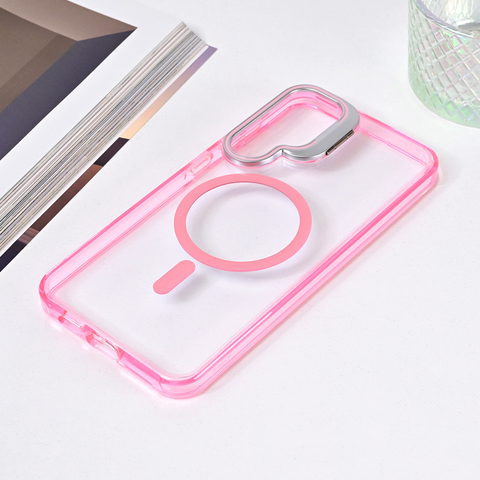 Zastitna maska (futrola) Magsafe Transparent - Samsung S926B Galaxy S24 Plus pink.