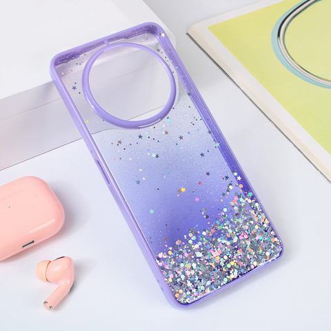 Zastitna maska (futrola) okvir Glitter - Xiaomi Redmi A3 ljubicasta.