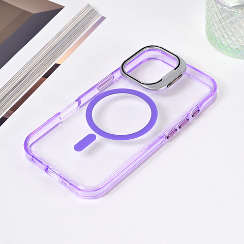Zastitna maska (futrola) Magsafe Transparent - iPhone 16 6.1 ljubicasta.
