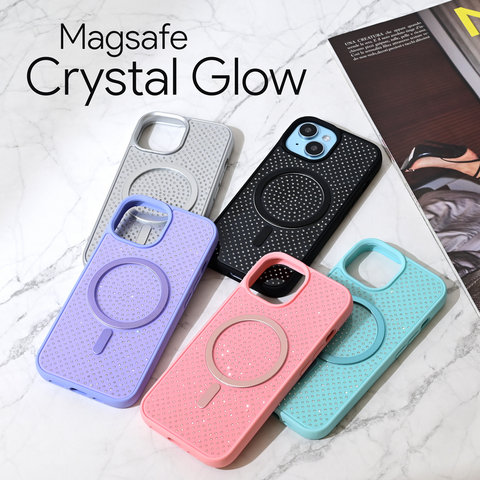 Zastitna maska (futrola) Magsafe Crystal Glow - iPhone 15 6.1 ljubicasta.