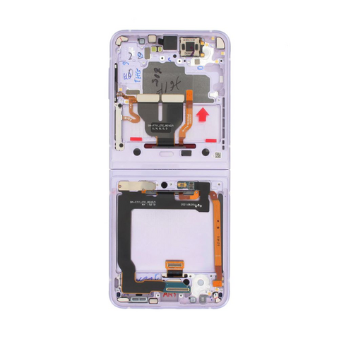 LCD displej (ekran) - Samsung F711B/Galaxy Samsung F771B Galaxy Z Flip3 5G + touchscreen + okvir Purple Service Pack ORG/GH82-27244D.