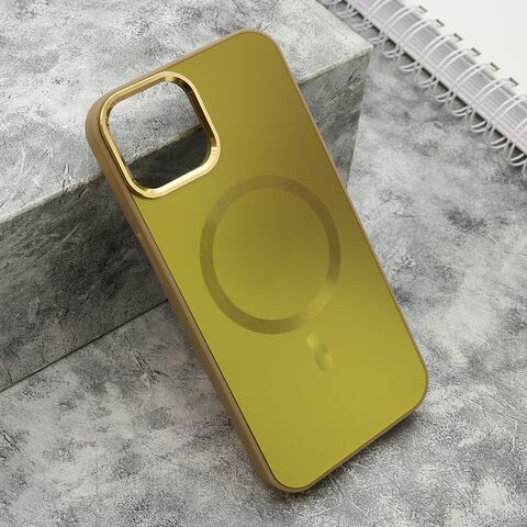 Zastitna maska (futrola) COLOR METAL MagSafe - iPhone 13 (6.1) zlatna (MS).