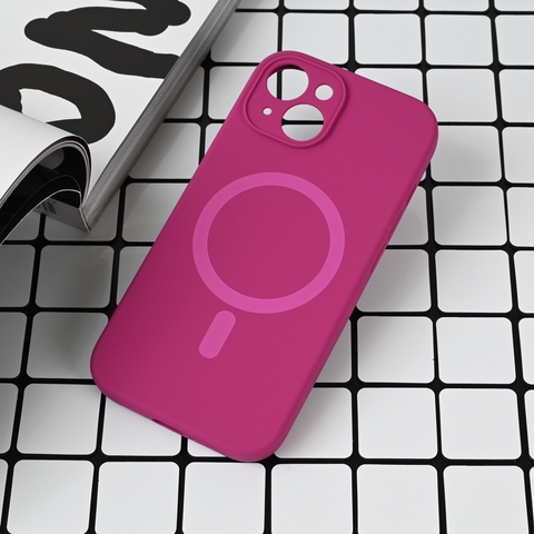 Zastitna maska (futrola) Magsafe Pure color - iPhone 15 6.1 tamno pink.